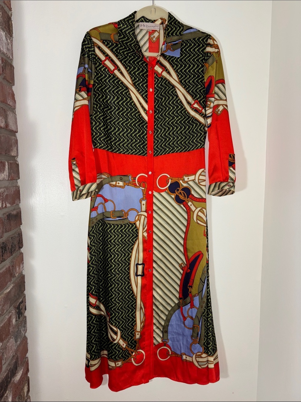 Philosophy Anthropologie Vintage-Inspired Equestrian Chain Dress Women’s Size 6